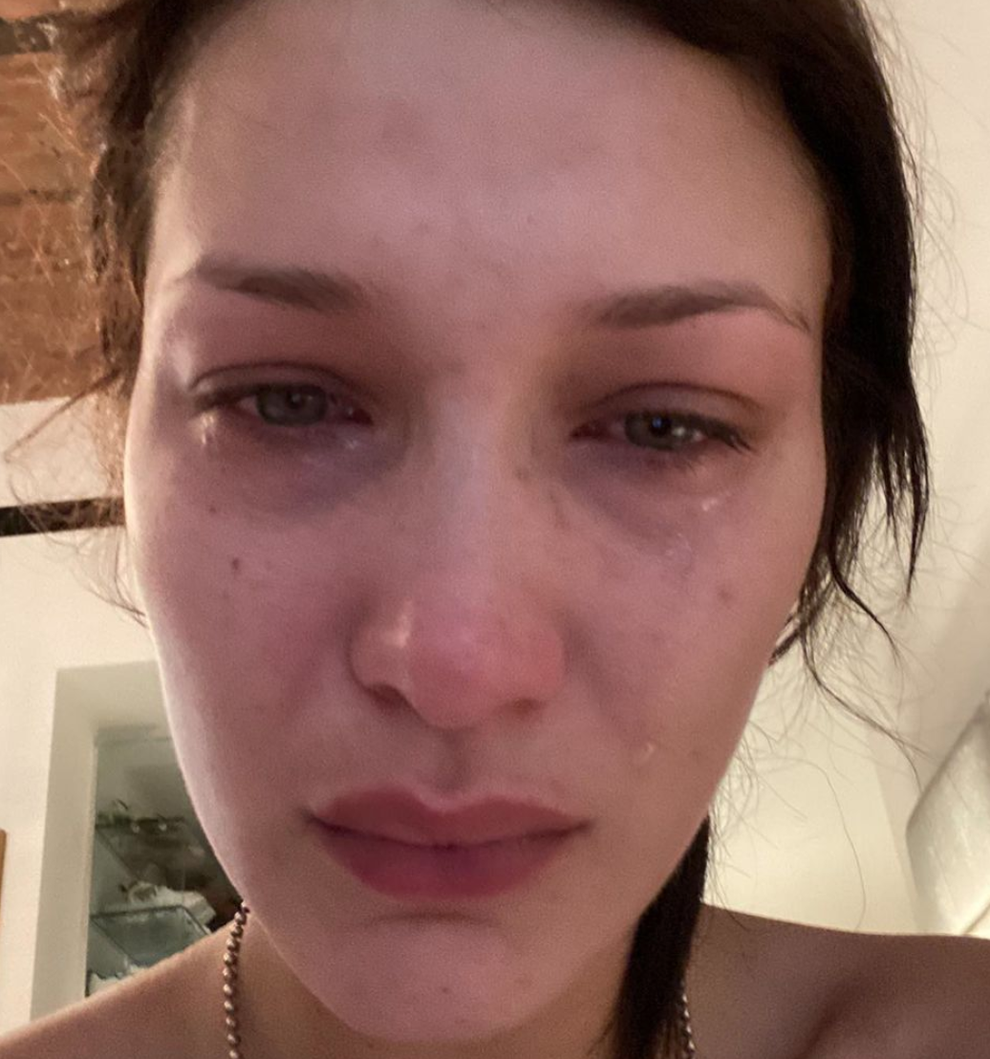 Bella Hadid Posts Crying Selfies About Anxiety