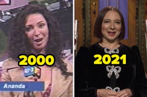 Maya Rudolph in her first "SNL" episode (2000) vs. her latest (2021)