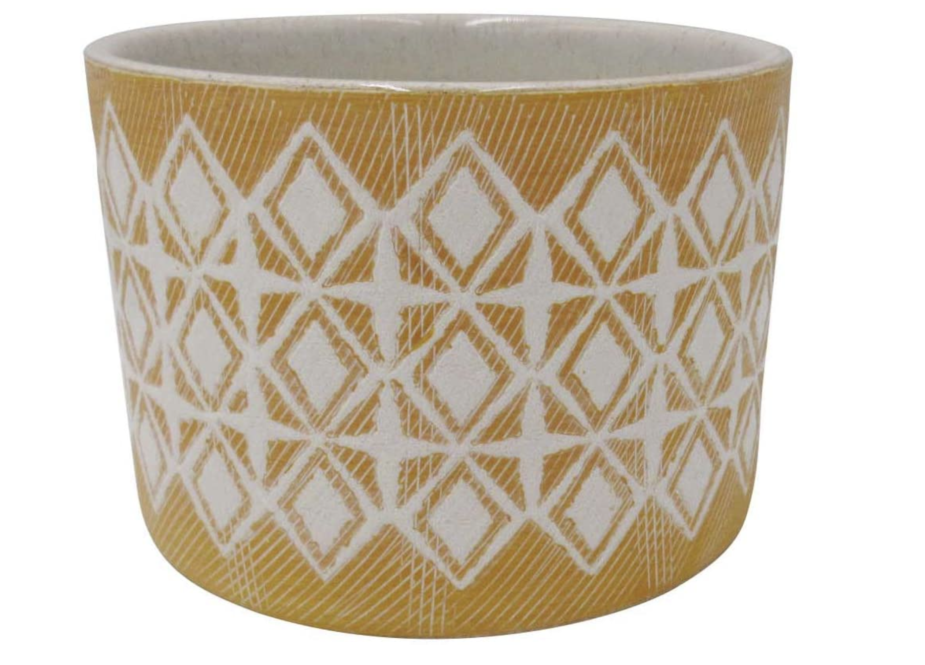 maceta de cerámica con diseño geométrico
