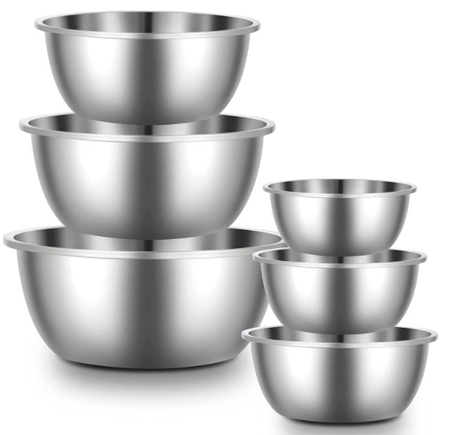 Foto de kit de 6 piezas de bowls de acero inoxidable
