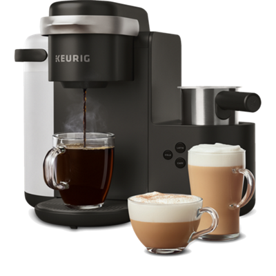 keurig machine brewing coffee
