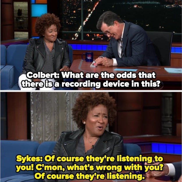 Sykes tells Colbert that the NSA is listening to him