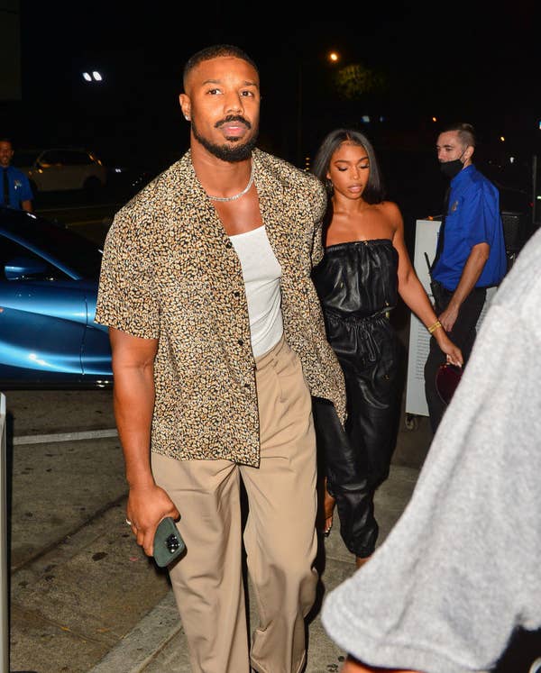 Michael walking with his girlfriend lori harvey