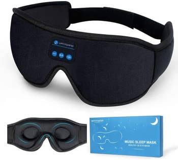 two views of the eye mask from the front and back