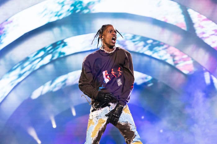 Travis performing onstage