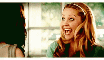 Emma Stone and Amanda Bynes acting very excited.
