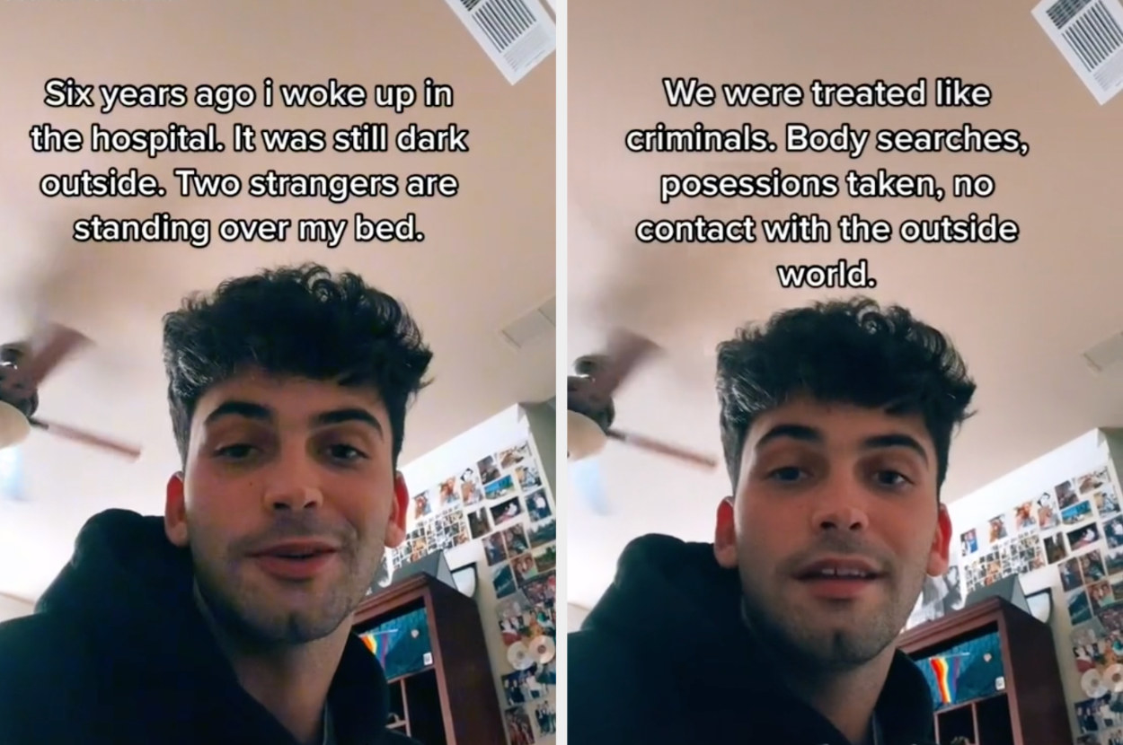 Screengrabs of Daniel from his TikTok video