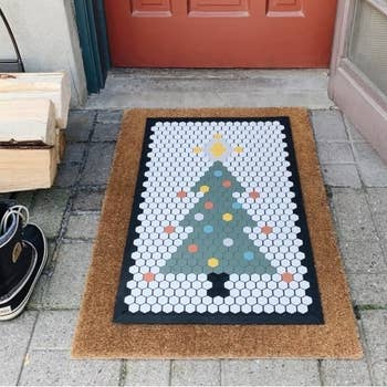 christmas tree tile doormat