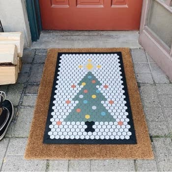 christmas tree tile doormat