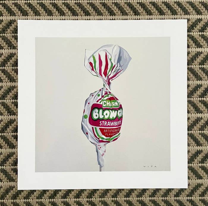 realistic painting of a blow pop sucker