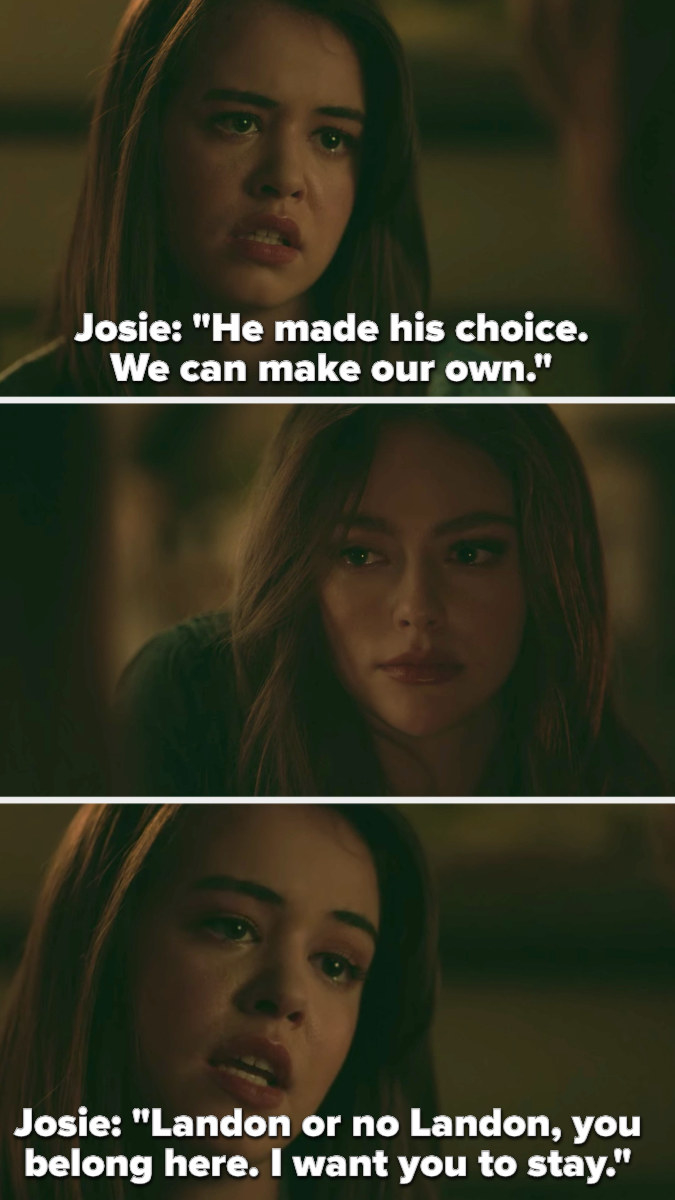 Josie to Hope: &quot;Land made his choice, we can make our own, you belong here, I want you to stay&quot;