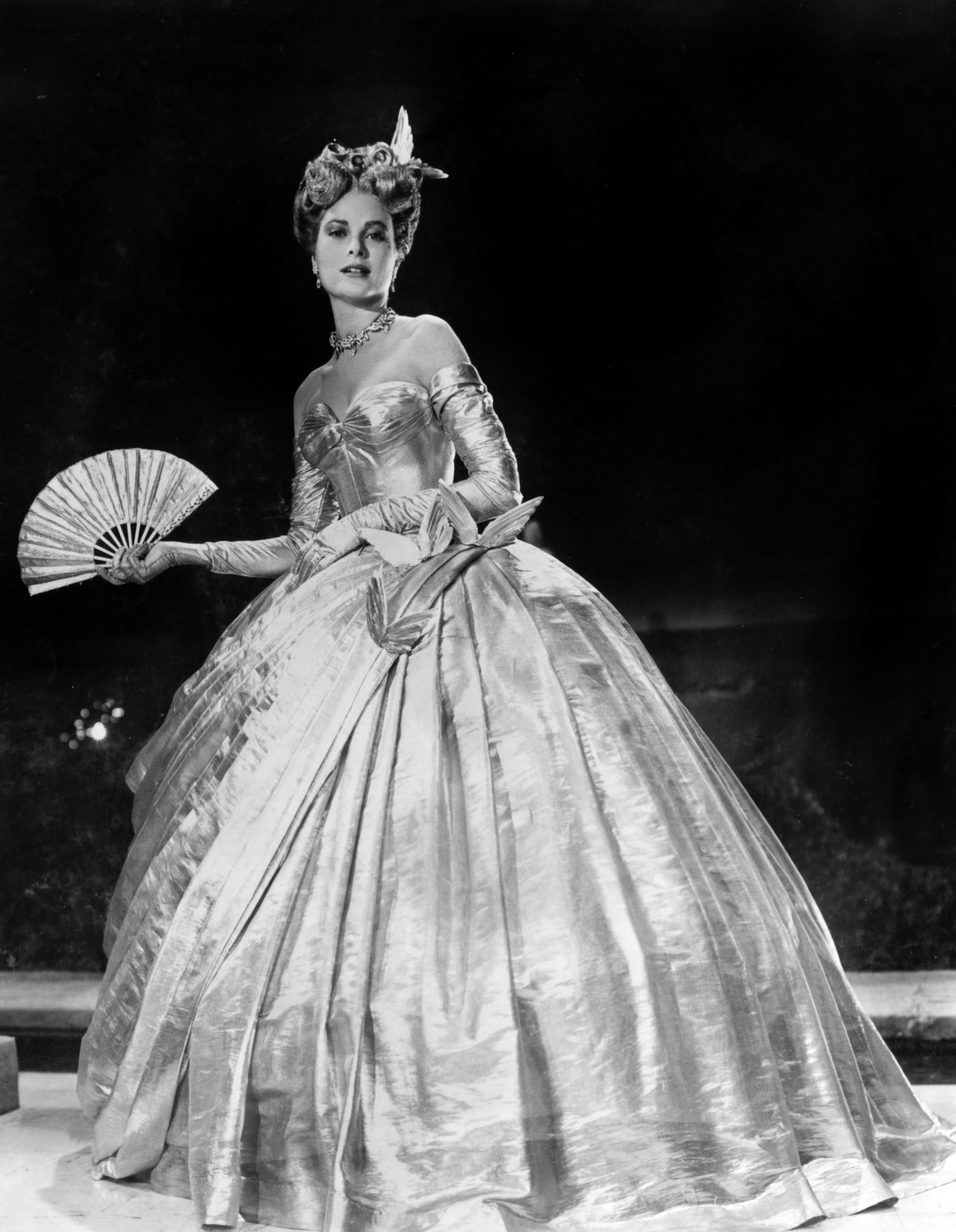 Grace Kelly in an elaborate ballgown