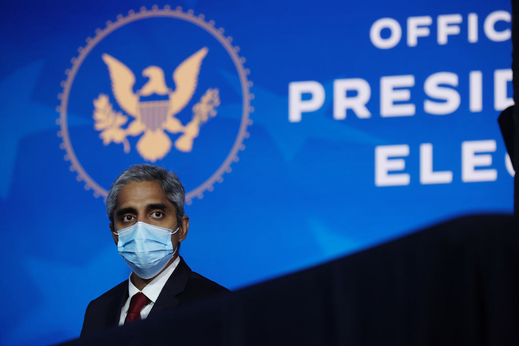 Dr. Murthy wearing a mask