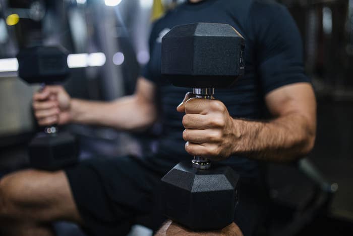A man lifting weights