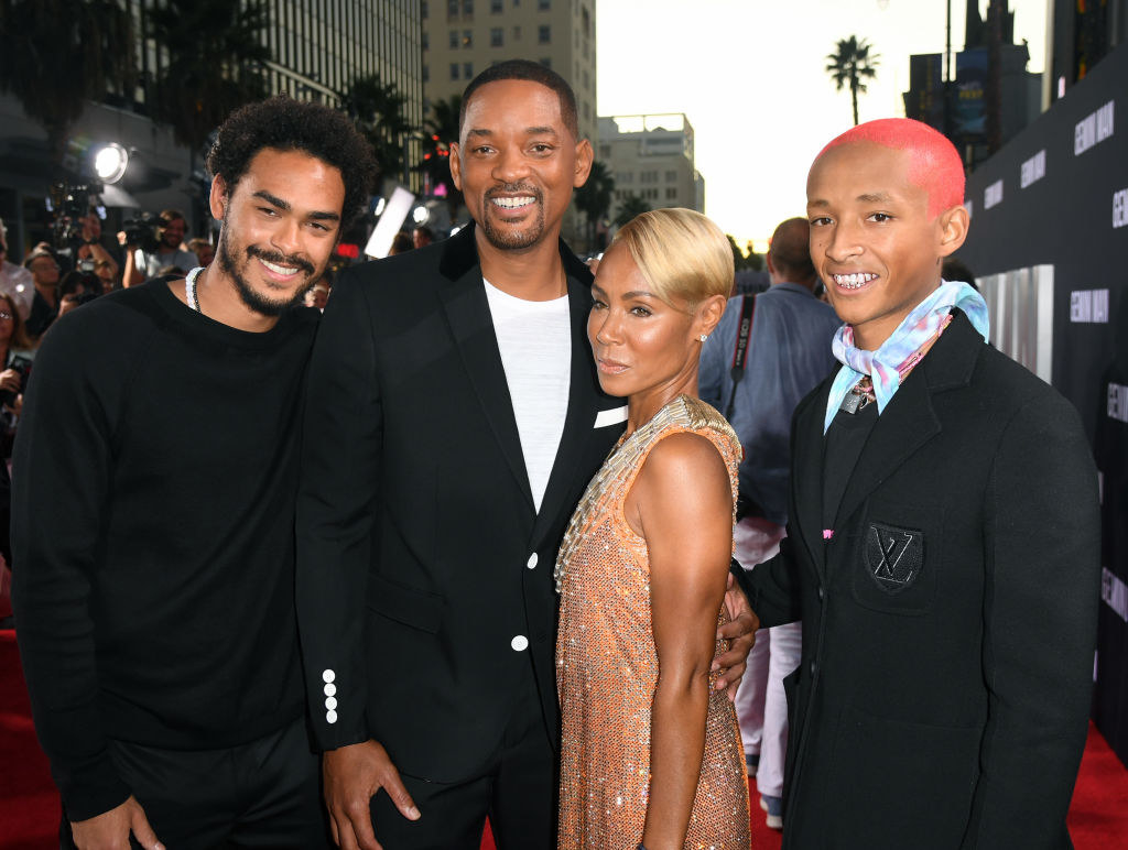 Trey, Will, Jada, and Jaden at a red carpet event