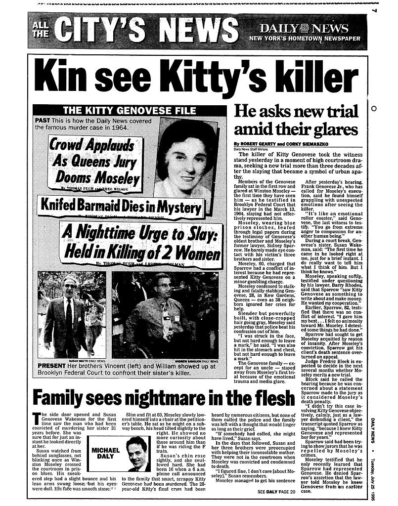 newspaper article about kitty genovese&#x27;s killer