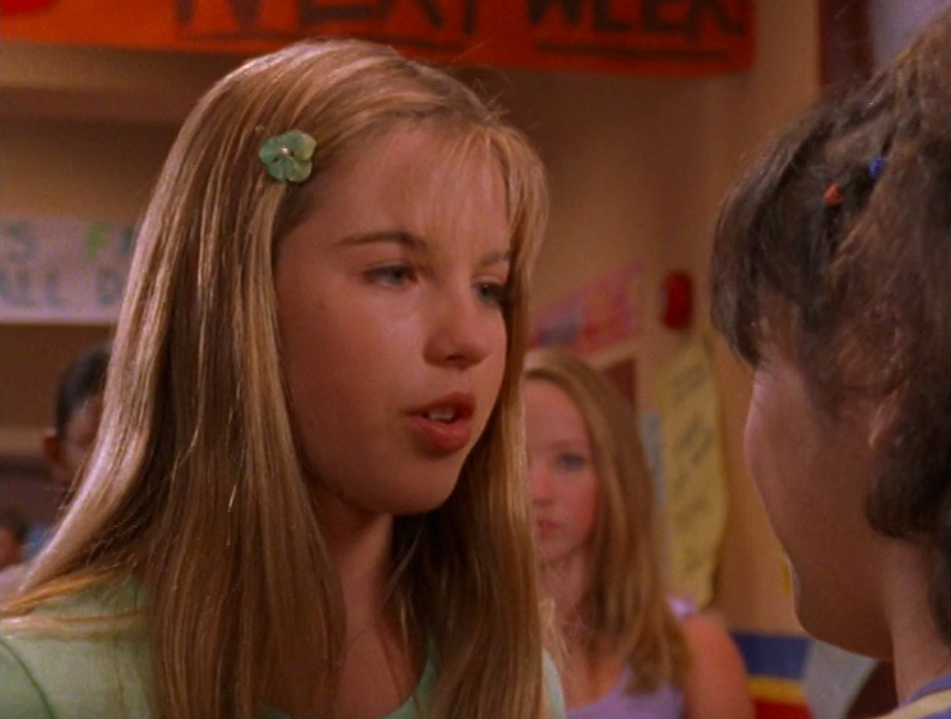 Teenage Kate Sanders with long hair and bangs on &quot;Lizzie McGuire&quot;&quot;