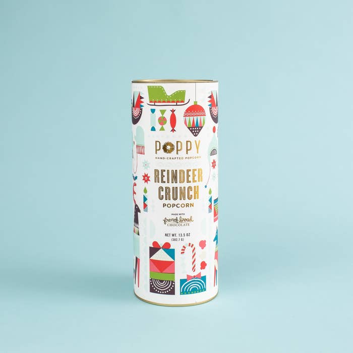 midcentury design on cylinder container