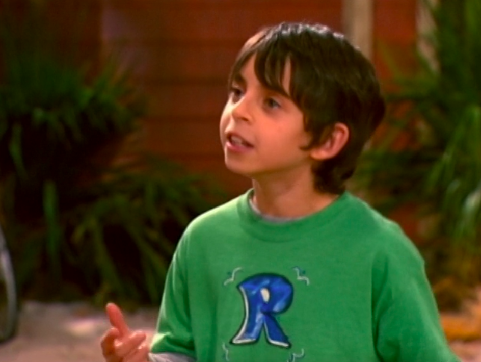 A young Moises on the set of &quot;Hannah Montana&quot;