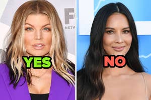 "yes" ovre fergie and "no" over olivia munn