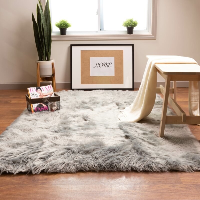 Large Faux Sheepskin Rug Carpet Soft Fluffy Area Floor Blanket Bed Rugs S12 