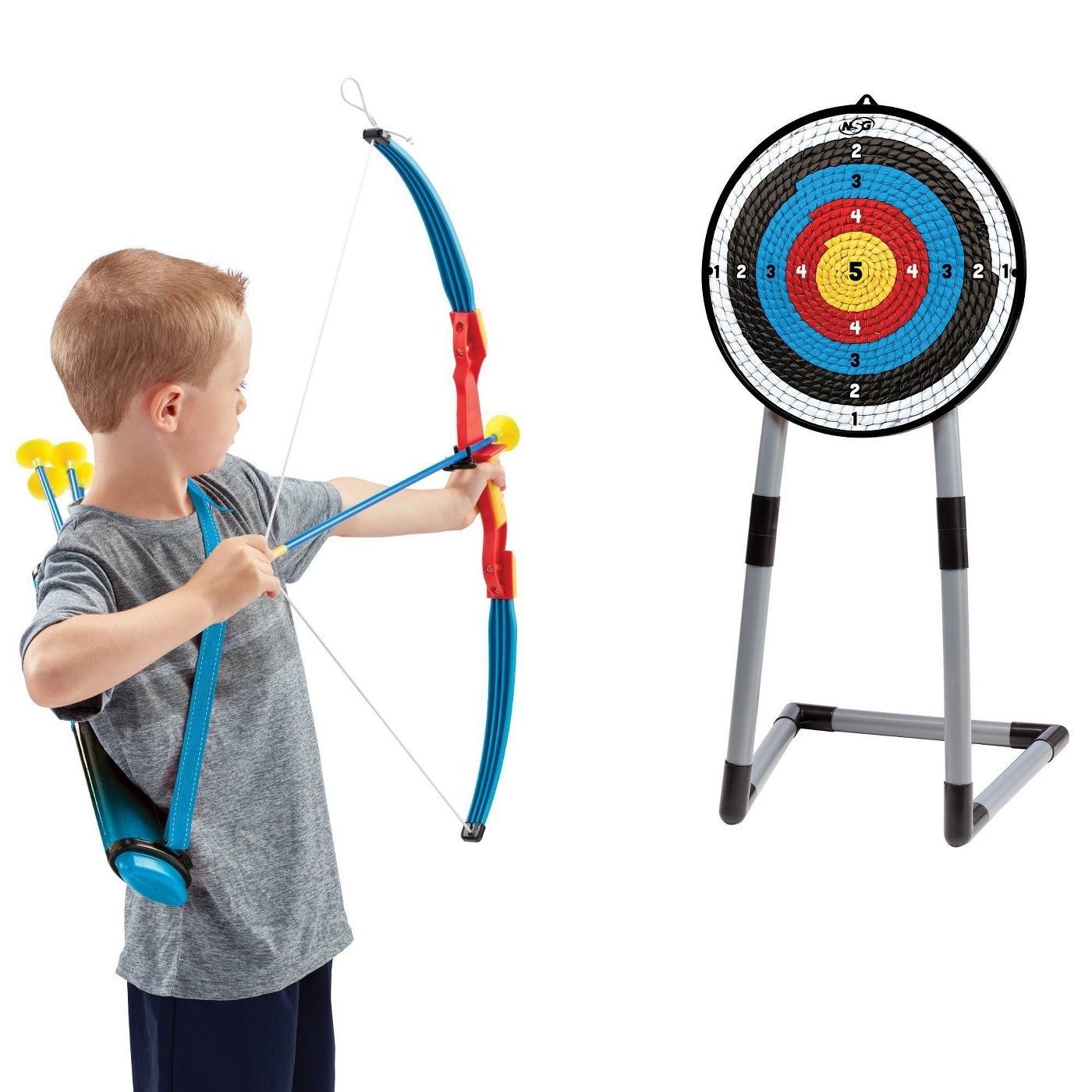 Kid using archery set