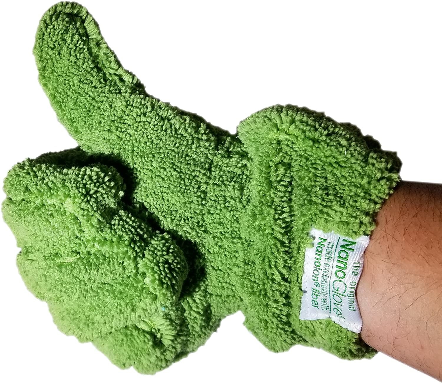 A person wearing and giving a thumbs up while wearing the nano glove