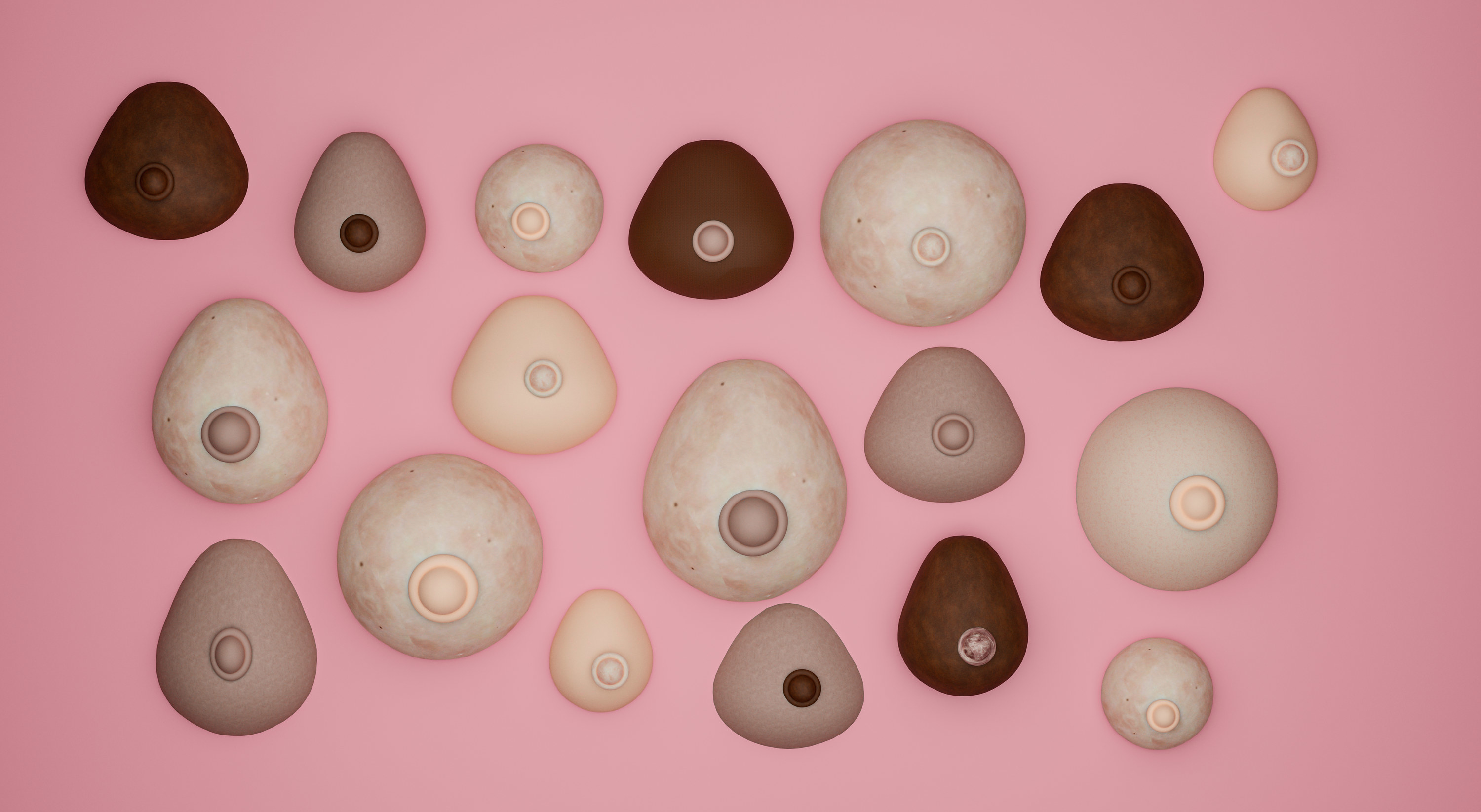 Examples of differently shaped breasts