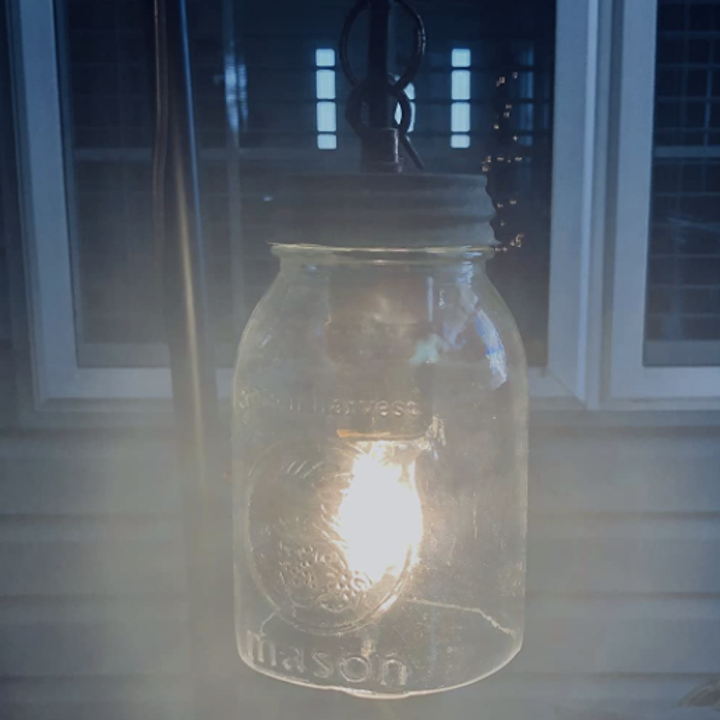cut jar turned into an outdoor light