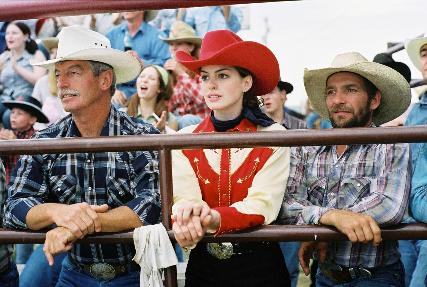 Anne Hathaway in a rodeo scene