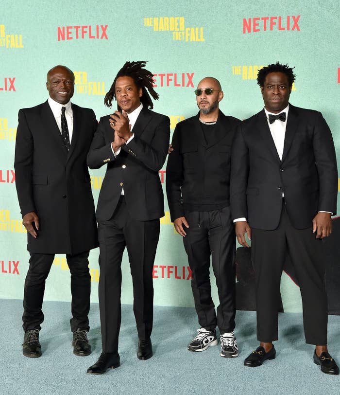 Jay-Z, Seal, Swizz Beats, and Jeymes Samuel at the premiere of the film