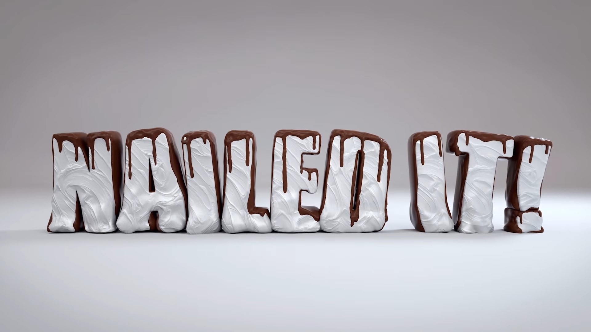 Title text for show with melted chocolate on top