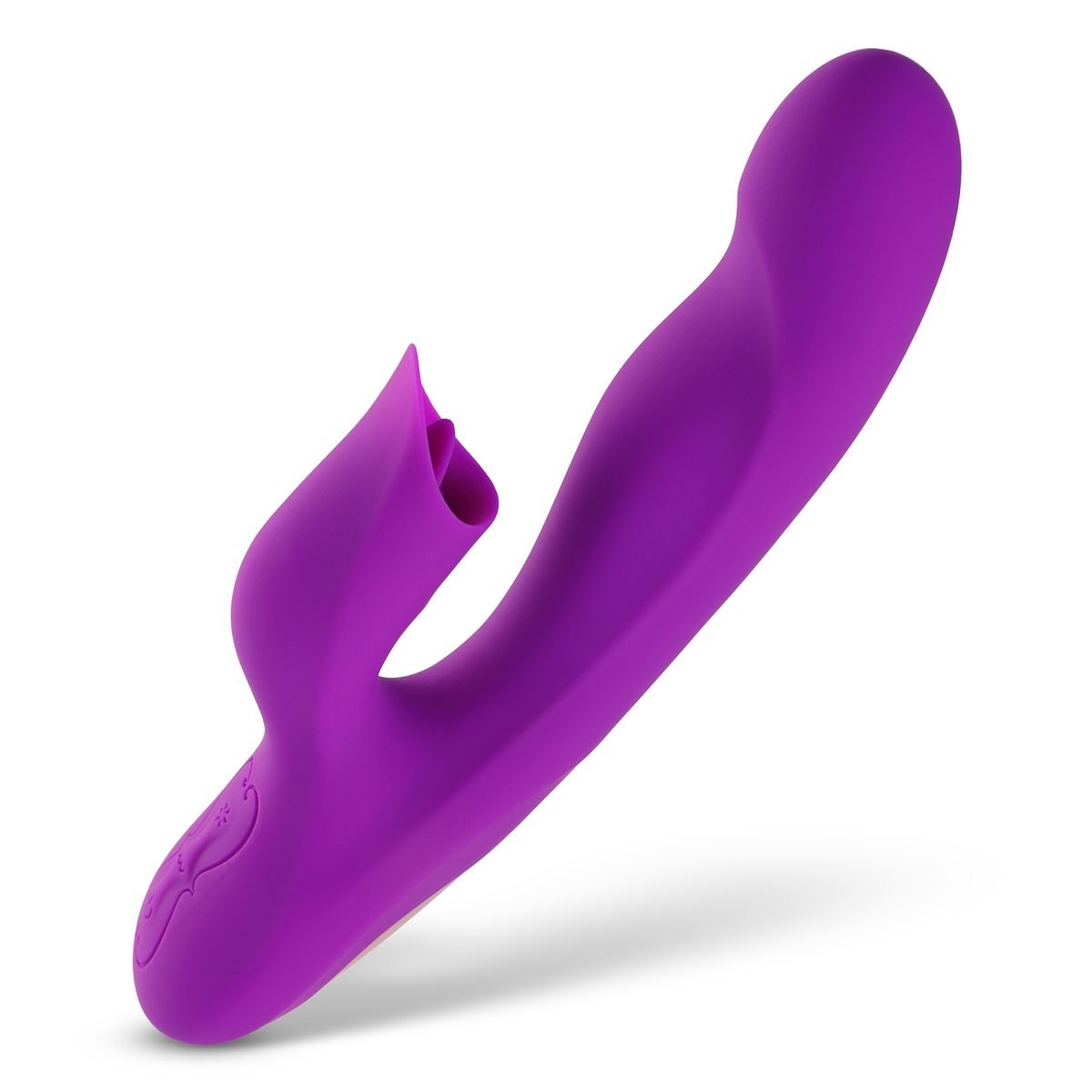 Purple rabbit vibrator with tongue clitoral stimulator