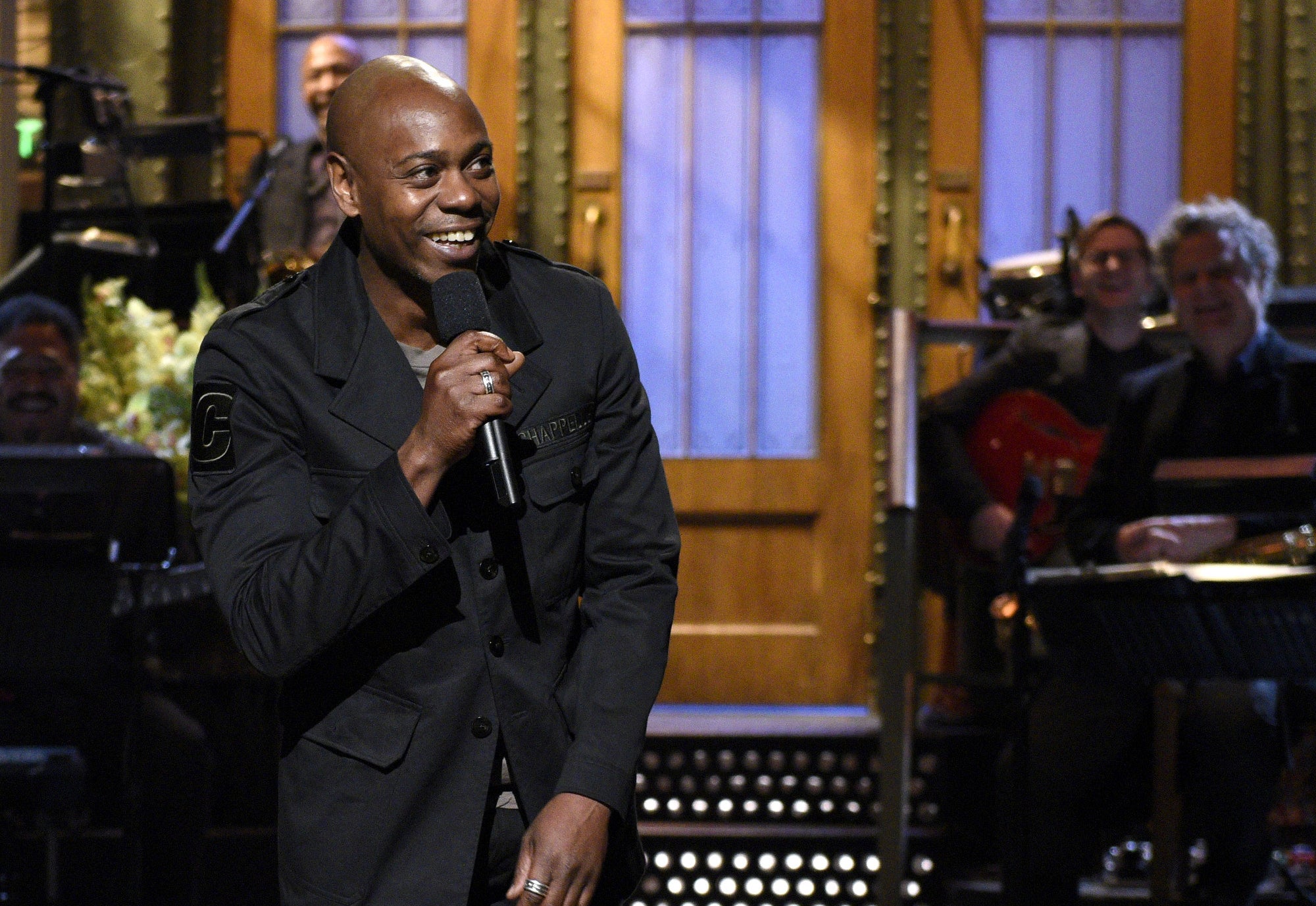 Dave Chappelle hosting SNL on stage