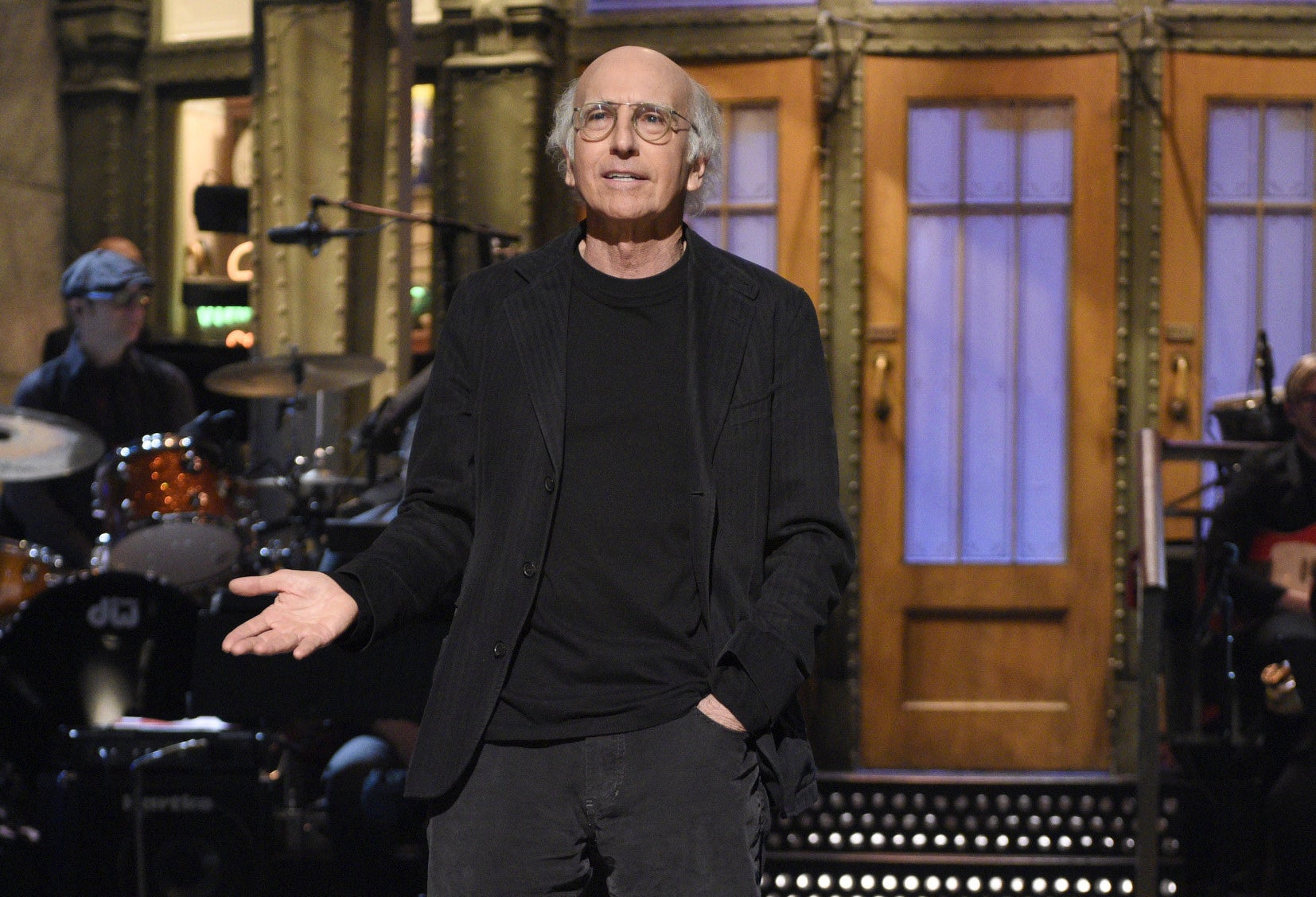 Larry David hosting SNL on stage