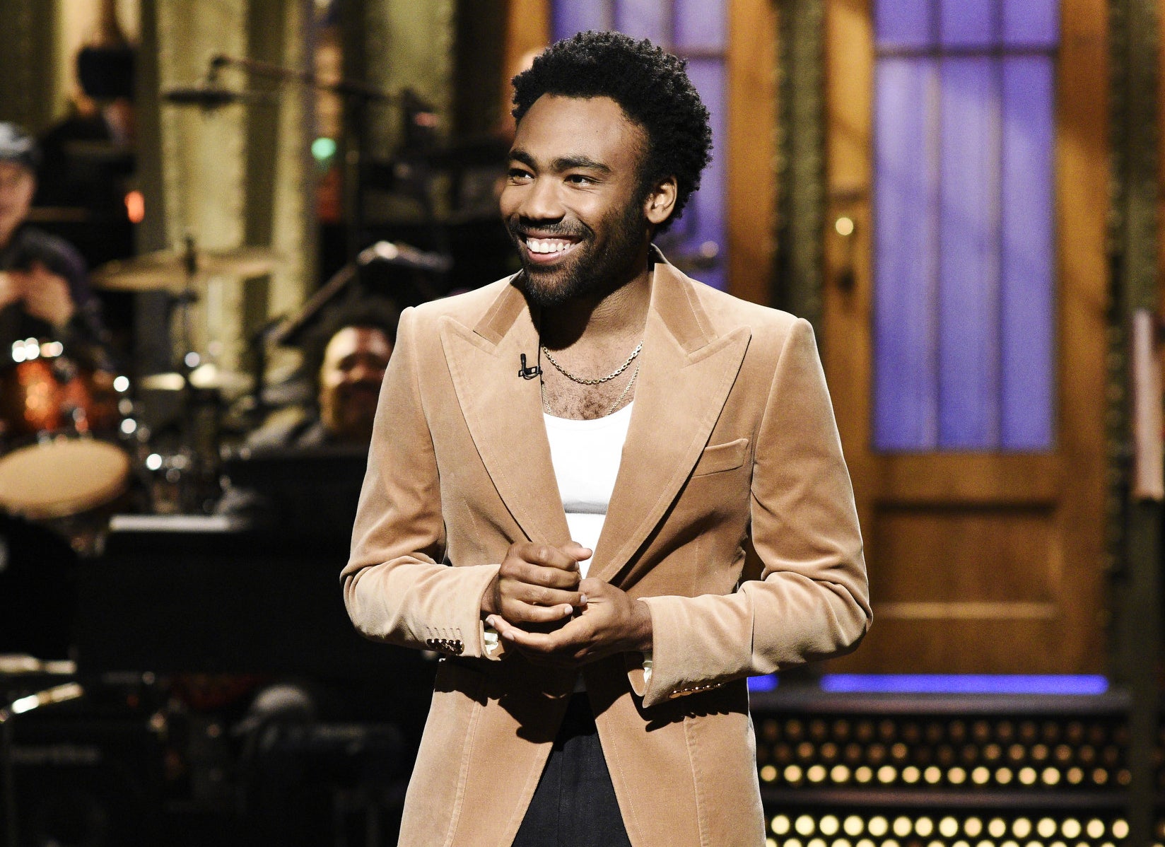 Donald Glover hosting SNL on stage