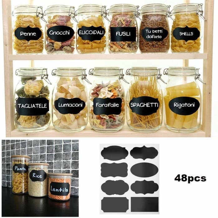 Chalkboard labels on containers
