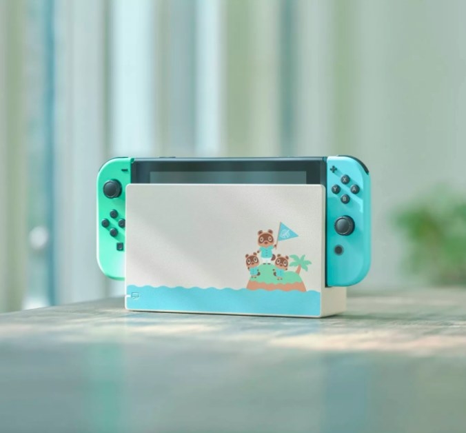 The blue and teal special edition Nintendo switch