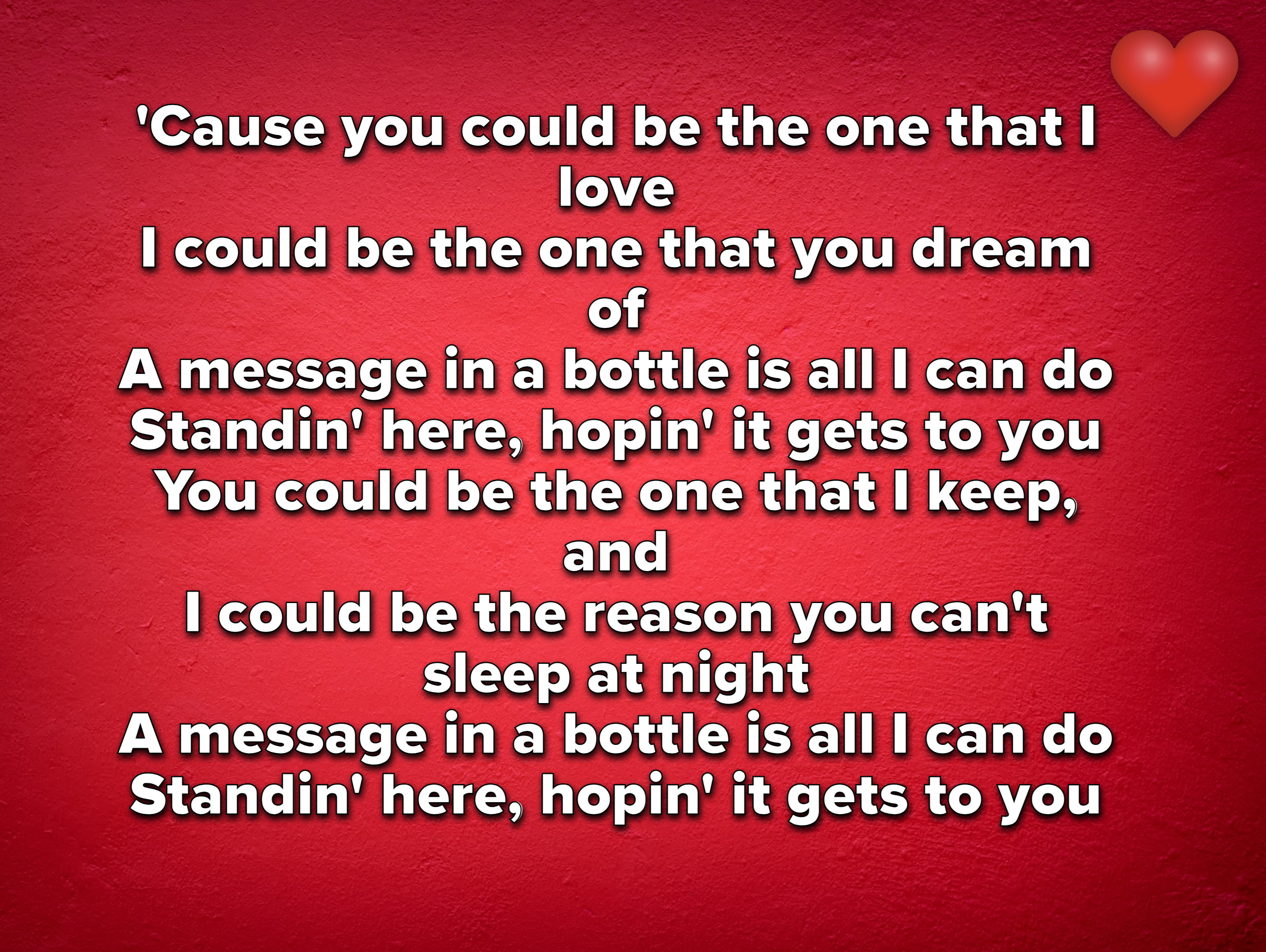 Bottle lyrics in a message Message in
