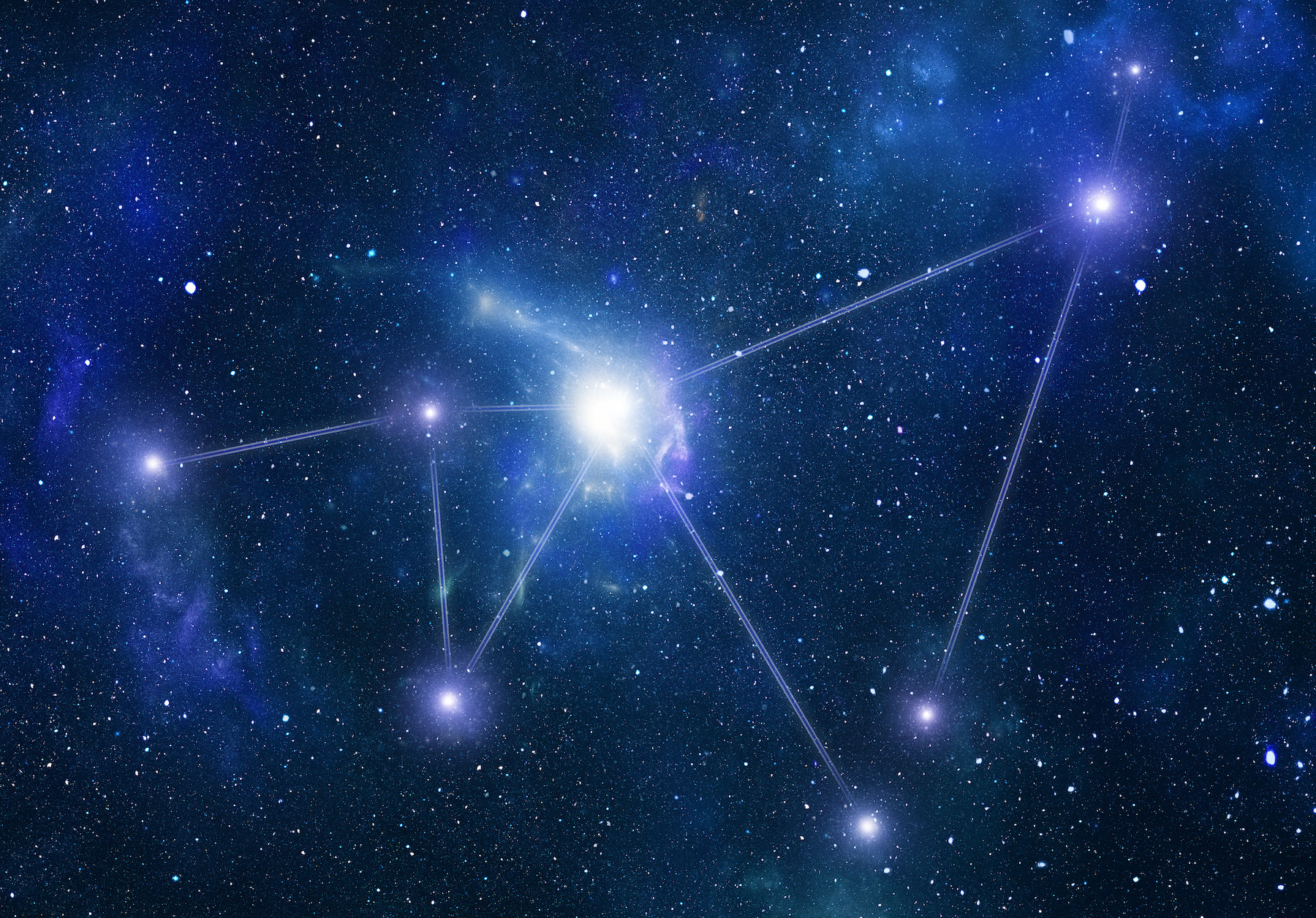 Schematic representation of the zodiacal constellation &quot;Сapricornus&quot;, сolor corresponds to a zodiac sign.