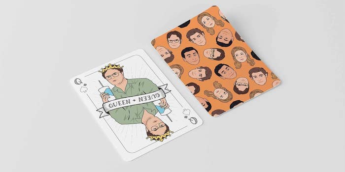 A deck of cards with the cast of The Office on them