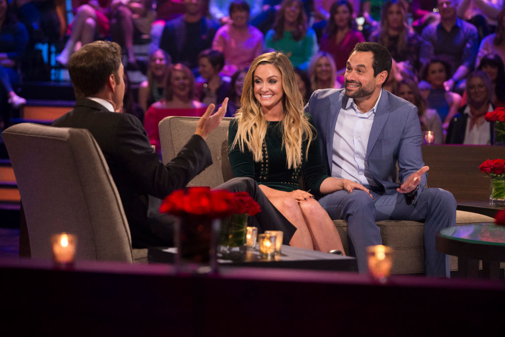 Jason and Molly sitting on a couch during &quot;The Bachelor&quot;