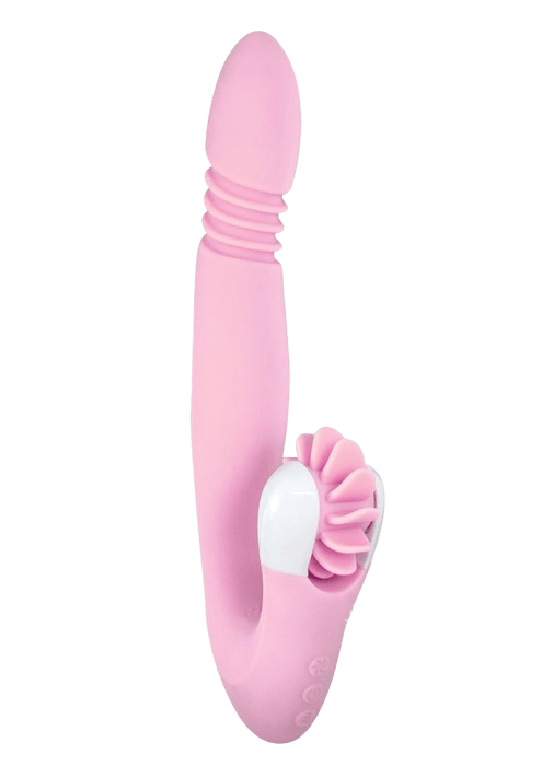 Light pink rabbit vibrator with rotating wheel