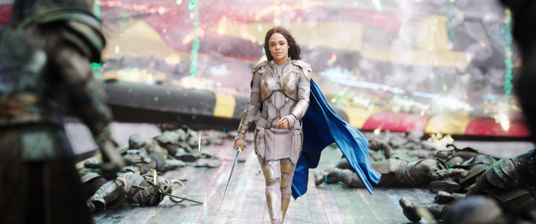Valkyrie walks away from the wreckage triumphantly