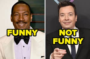 Eddie Murphey with the caption "funny" next to Jimmy Fallon with the caption "not funny"