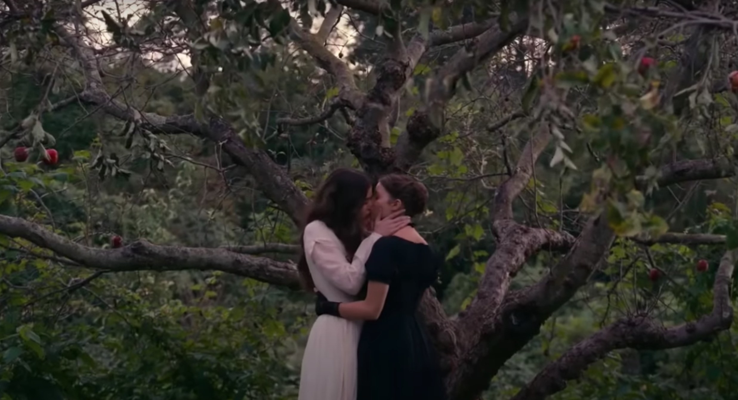 a still of emily and sue kissing in Dickinson