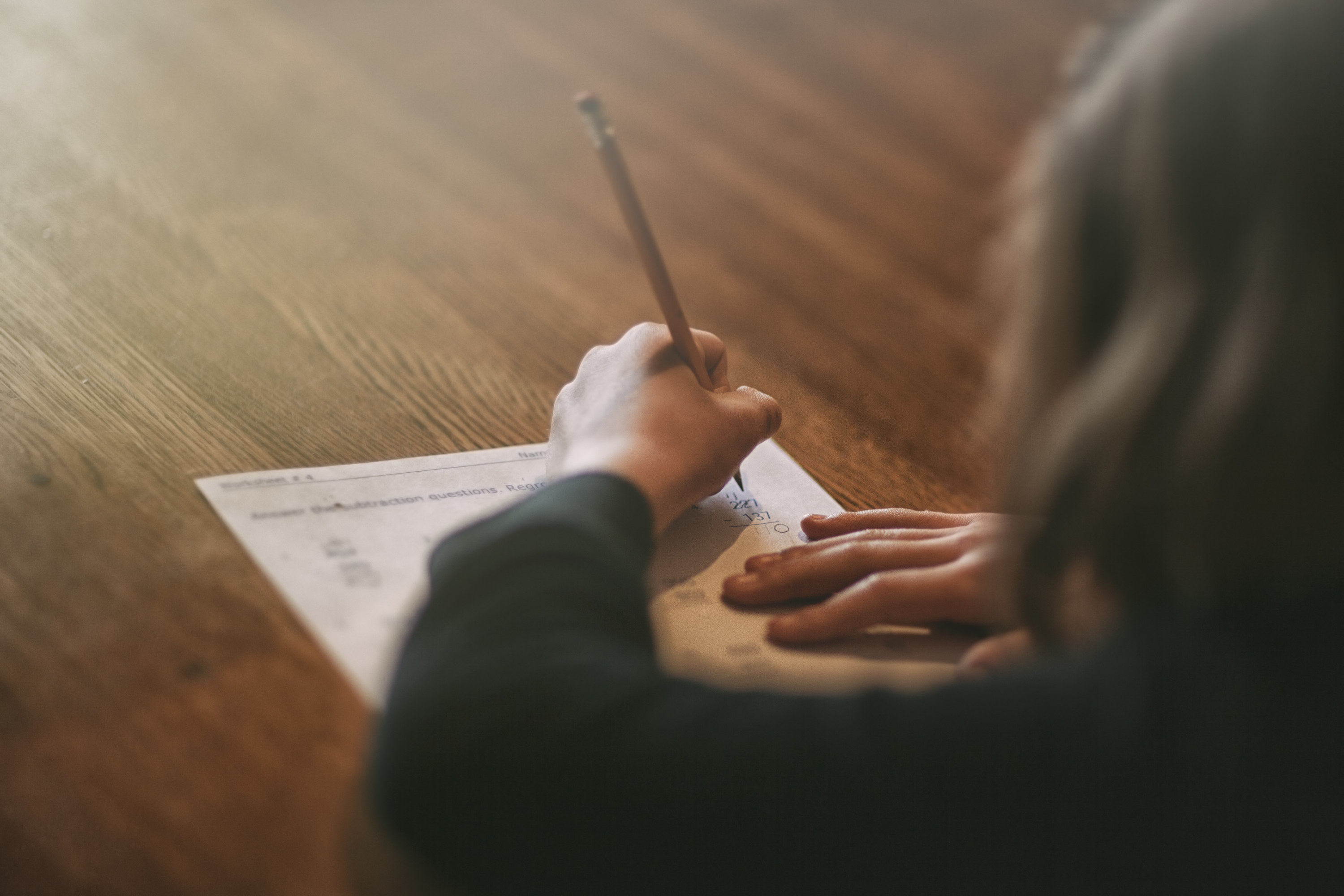 girl doing homework