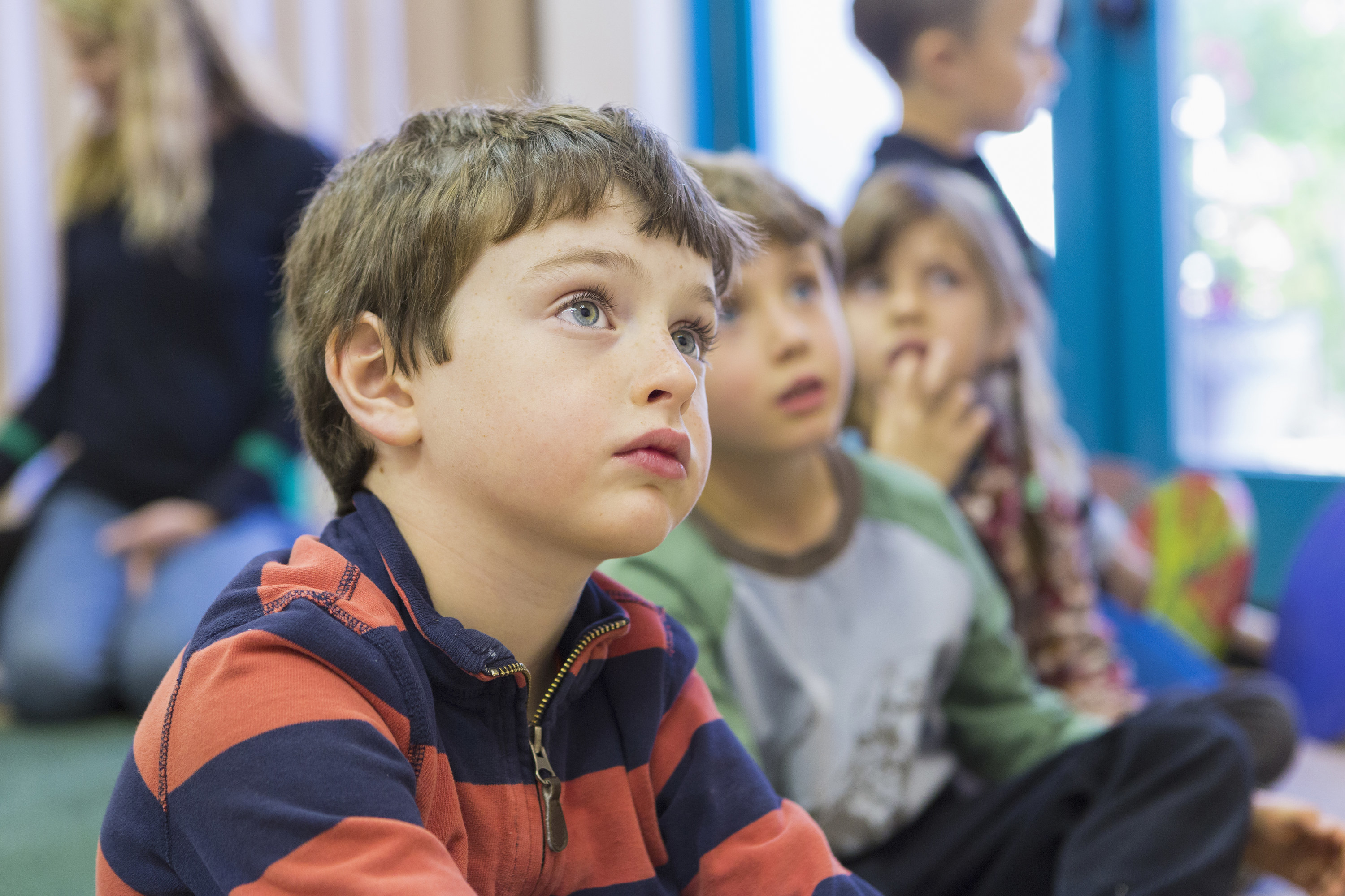 Little boy in class