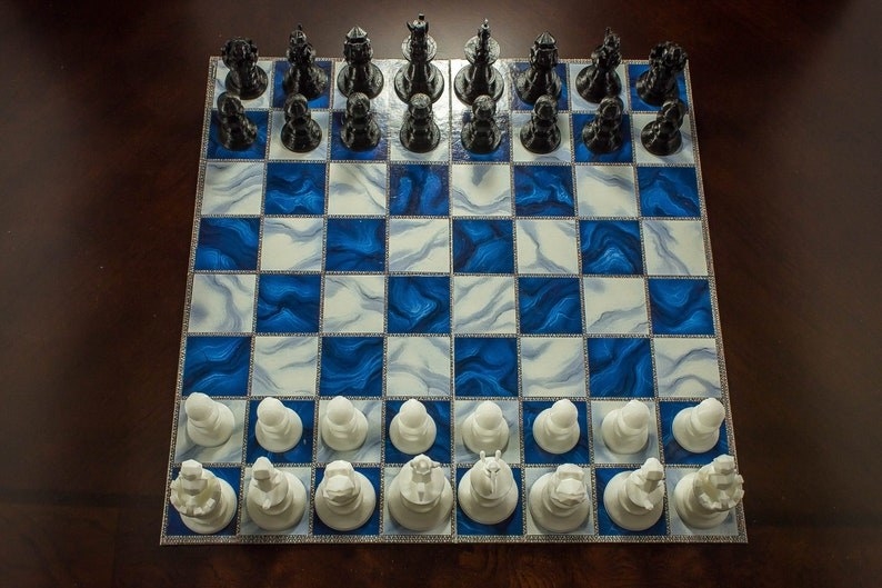 Marble Pattern Unique Colors Educational Toys Games Made in the USA Chess Set 
