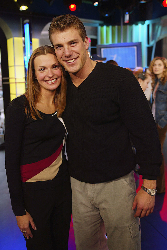 Aaron and Helene on &quot;TRL&quot; in 2002